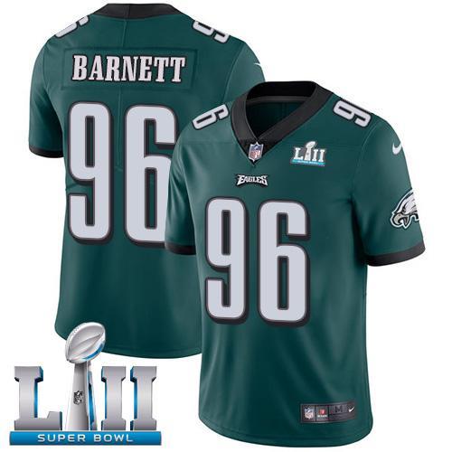 Nike Philadelphia Eagles #96 Derek Barnett Midnight Green Team Color Super Bowl LII Stitched NFL Vapor Untouchable Limited Jersey