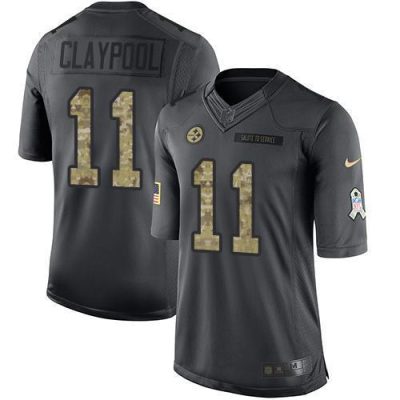 Nike Pittsburgh Steelers #11 Chase Claypool Black Stitched NFL Limited 2016 Salute to Service Jersey
