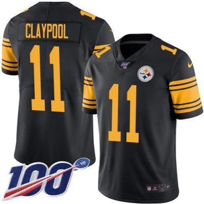 Nike Pittsburgh Steelers #11 Chase Claypool Black Stitched NFL Limited Rush 100th Season Jersey