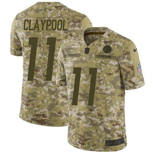 Nike Pittsburgh Steelers #11 Chase Claypool Camo Stitched NFL Limited 2018 Salute To Service Jersey