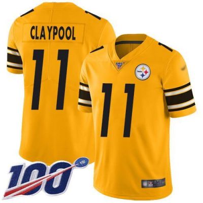 Nike Pittsburgh Steelers #11 Chase Claypool Gold Stitched NFL Limited Inverted Legend 100th Season Jersey