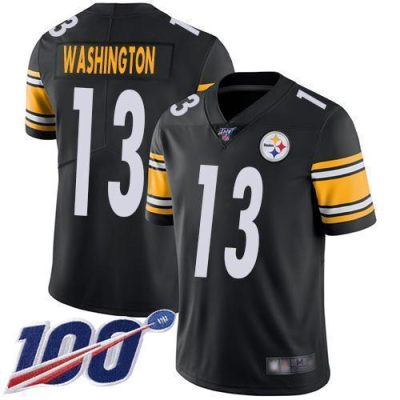Nike Pittsburgh Steelers #13 James Washington Black Team Color Stitched NFL 100th Season Vapor Limited Jersey