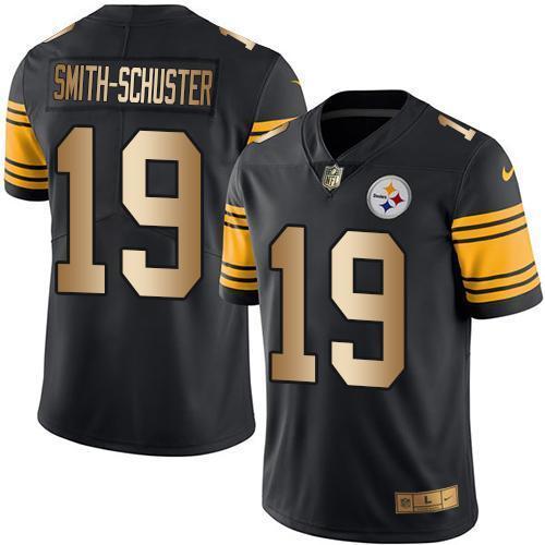 Nike Pittsburgh Steelers #19 JuJu Smith-Schuster Black Stitched NFL Limited Gold Rush Jersey
