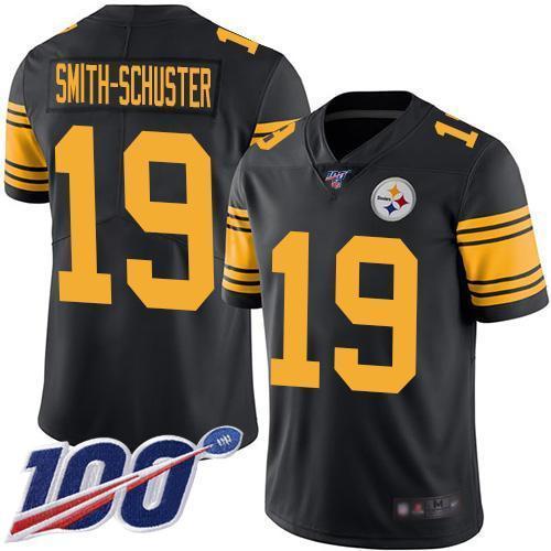 Nike Pittsburgh Steelers #19 JuJu Smith-Schuster Black Stitched NFL Limited Rush 100th Season Jersey