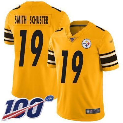 Nike Pittsburgh Steelers #19 JuJu Smith-Schuster Gold Stitched NFL Limited Inverted Legend 100th Season Jersey