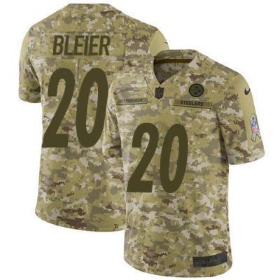 Nike Pittsburgh Steelers #20 Rocky Bleier Camo Stitched NFL Limited 2018 Salute To Service Jersey