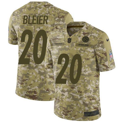 Nike Pittsburgh Steelers #20 Rocky Bleier Camo Stitched NFL Limited 2018 Salute To Service Jersey