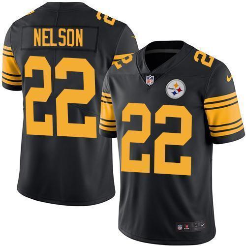 Nike Pittsburgh Steelers #22 Steven Nelson Black Stitched NFL Limited Rush Jersey