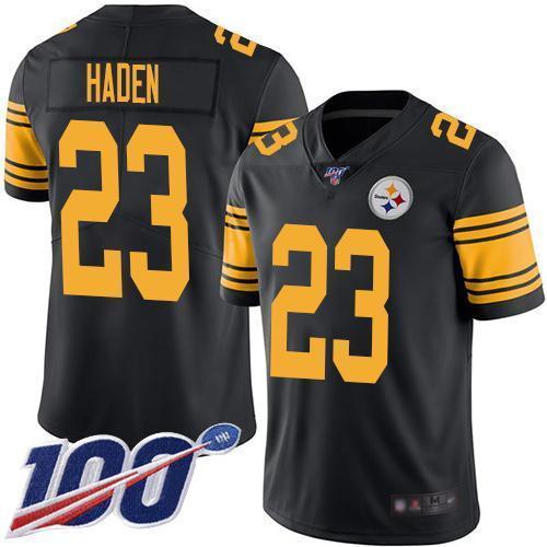 Nike Pittsburgh Steelers #23 Joe Haden Black Stitched NFL Limited Rush 100th Season Jersey