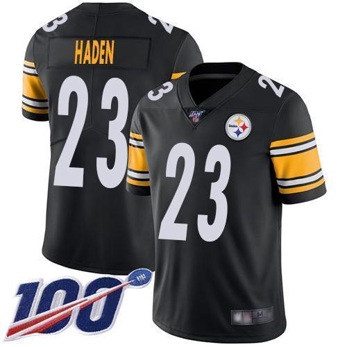 Nike Pittsburgh Steelers #23 Joe Haden Black Team Color Stitched NFL 100th Season Vapor Limited Jersey