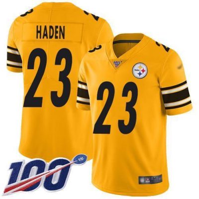 Nike Pittsburgh Steelers #23 Joe Haden Gold Stitched NFL Limited Inverted Legend 100th Season Jersey