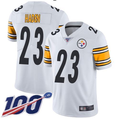 Nike Pittsburgh Steelers #23 Joe Haden White Stitched NFL 100th Season Vapor Limited Jersey