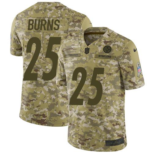 Nike Pittsburgh Steelers #25 Artie Burns Camo Stitched NFL Limited 2018 Salute To Service Jersey