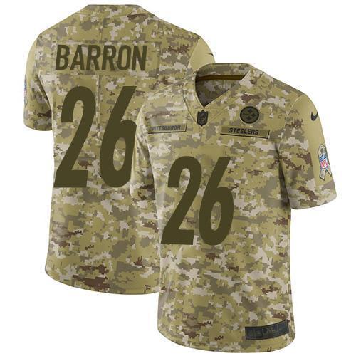 Nike Pittsburgh Steelers #26 Mark Barron Camo Stitched NFL Limited 2018 Salute To Service Jersey