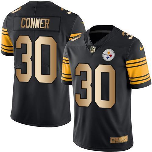Nike Pittsburgh Steelers #30 James Conner Black Stitched NFL Limited Gold Rush Jersey