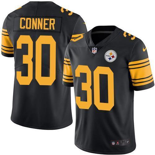 Nike Pittsburgh Steelers #30 James Conner Black Stitched NFL Limited Rush Jersey