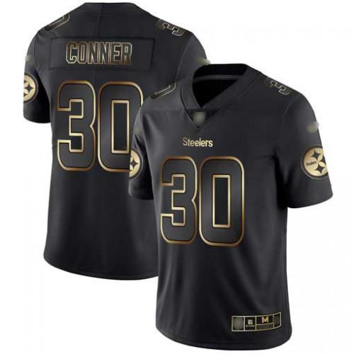 Nike Pittsburgh Steelers #30 James Conner Black/Gold Stitched NFL Vapor Untouchable Limited Jersey