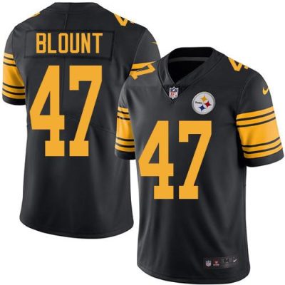 Nike Pittsburgh Steelers #47 Mel Blount Black Stitched NFL Limited Rush Jersey