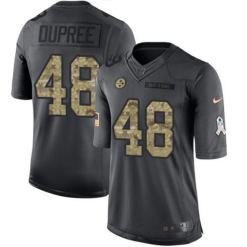 Nike Pittsburgh Steelers #48 Bud Dupree Black Stitched NFL Limited 2016 Salute to Service Jersey