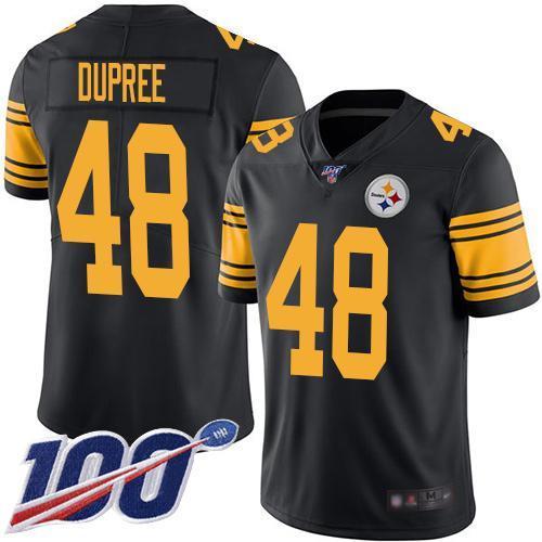 Nike Pittsburgh Steelers #48 Bud Dupree Black Stitched NFL Limited Rush 100th Season Jersey