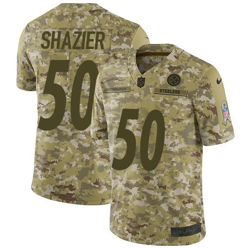 Nike Pittsburgh Steelers #50 Ryan Shazier Camo Stitched NFL Limited 2018 Salute To Service Jersey