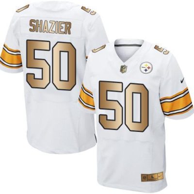Nike Pittsburgh Steelers #50 Ryan Shazier White Stitched NFL Elite Gold Jersey