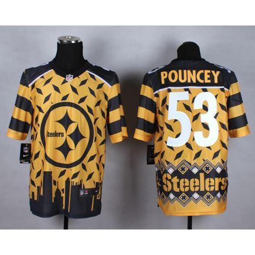 Nike Pittsburgh Steelers #53 Maurkice Pouncey Gold Stitched NFL Elite Noble Fashion Jersey