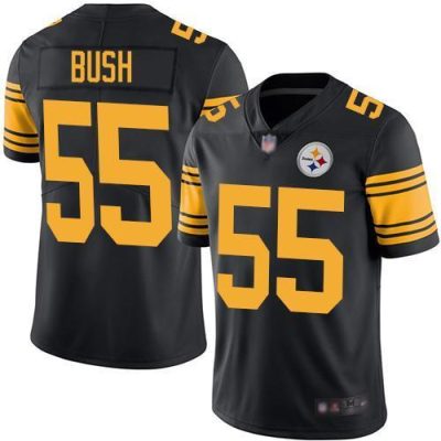 Nike Pittsburgh Steelers #55 Devin Bush Black Stitched NFL Limited Rush Jersey
