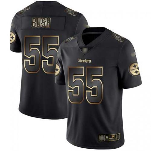 Nike Pittsburgh Steelers #55 Devin Bush Black/Gold Stitched NFL Vapor Untouchable Limited Jersey