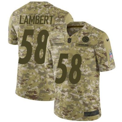 Nike Pittsburgh Steelers #58 Jack Lambert Camo Stitched NFL Limited 2018 Salute To Service Jersey