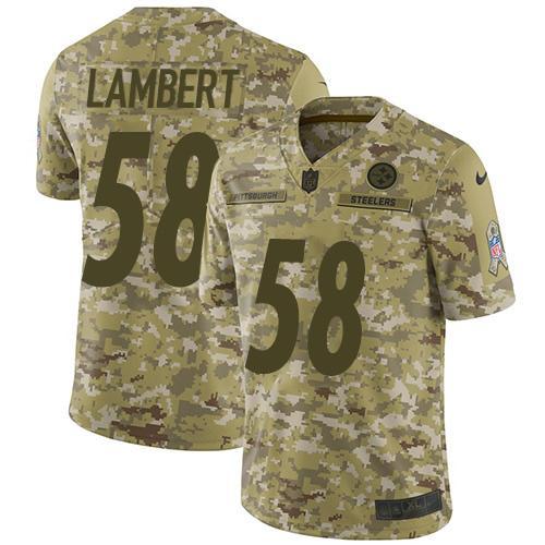 Nike Pittsburgh Steelers #58 Jack Lambert Camo Stitched NFL Limited 2018 Salute To Service Jersey