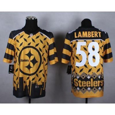 Nike Pittsburgh Steelers #58 Jack Lambert Gold Stitched NFL Elite Noble Fashion Jersey
