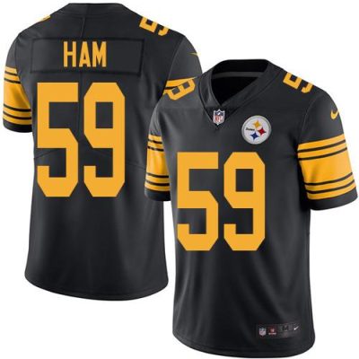 Nike Pittsburgh Steelers #59 Jack Ham Black Stitched NFL Limited Rush Jersey
