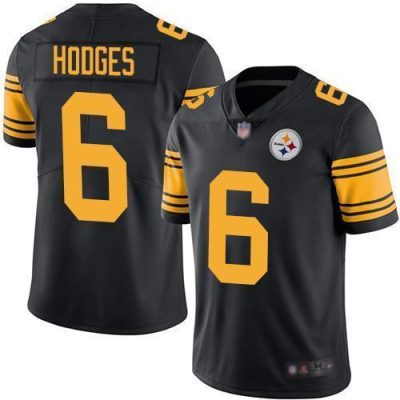 Nike Pittsburgh Steelers #6 Devlin Hodges Black Stitched NFL Limited Rush Jersey