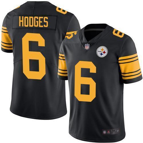 Nike Pittsburgh Steelers #6 Devlin Hodges Black Stitched NFL Limited Rush Jersey