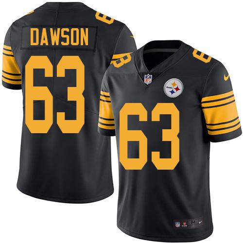 Nike Pittsburgh Steelers #63 Dermontti Dawson Black Stitched NFL Limited Rush Jersey
