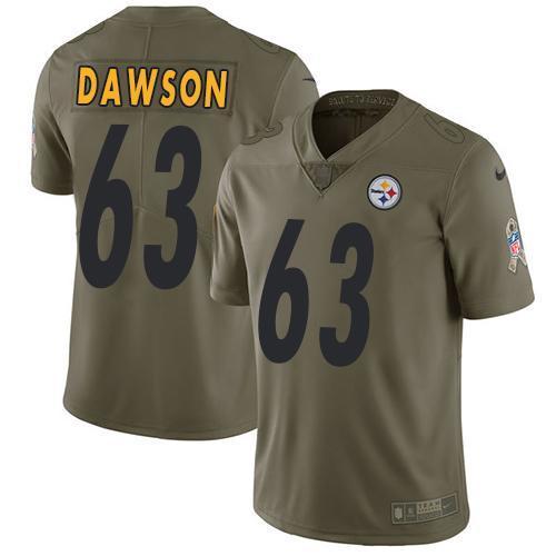 Nike Pittsburgh Steelers #63 Dermontti Dawson Olive Stitched NFL Limited 2017 Salute to Service Jersey
