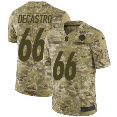 Nike Pittsburgh Steelers #66 David DeCastro Camo Stitched NFL Limited 2018 Salute To Service Jersey