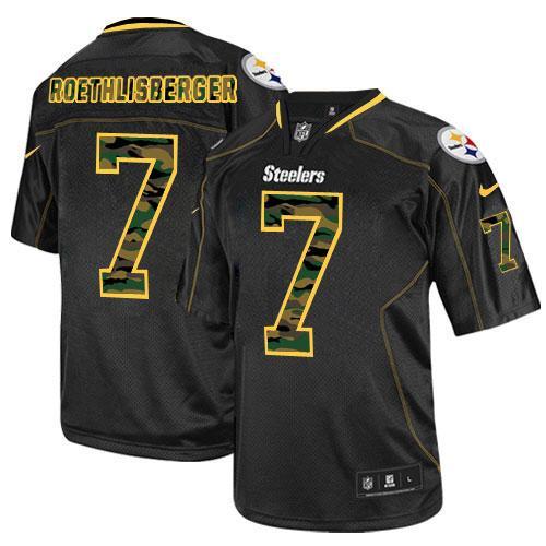 Nike Pittsburgh Steelers #7 Ben Roethlisberger Black Stitched NFL Elite Camo Fashion Jersey