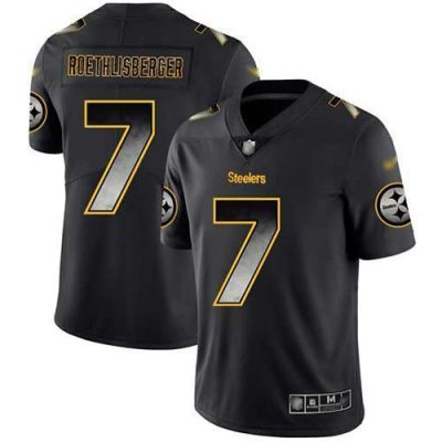 Nike Pittsburgh Steelers #7 Ben Roethlisberger Black Stitched NFL Vapor Untouchable Limited Smoke Fashion Jersey