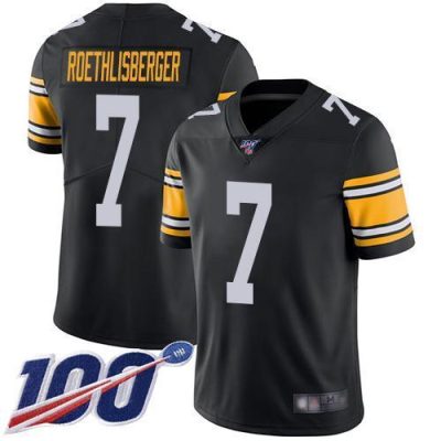Nike Pittsburgh Steelers #7 Ben Roethlisberger Black Alternate Stitched NFL 100th Season Vapor Limited Jersey