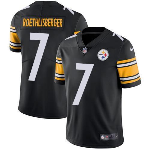 Nike Pittsburgh Steelers #7 Ben Roethlisberger Black Team Color Stitched NFL Vapor Untouchable Limited Jersey