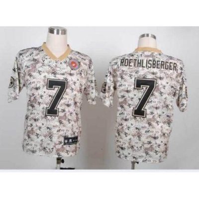 Nike Pittsburgh Steelers #7 Ben Roethlisberger Camo Stitched NFL Elite USMC Jersey