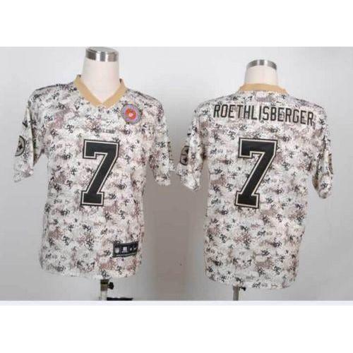 Nike Pittsburgh Steelers #7 Ben Roethlisberger Camo Stitched NFL Elite USMC Jersey