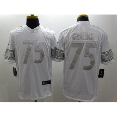 Nike Pittsburgh Steelers #75 Joe Greene White Stitched NFL Limited Platinum Jersey