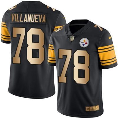 Nike Pittsburgh Steelers #78 Alejandro Villanueva Black Stitched NFL Limited Gold Rush Jersey