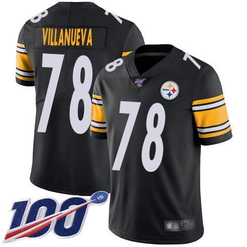 Nike Pittsburgh Steelers #78 Alejandro Villanueva Black Team Color Stitched NFL 100th Season Vapor Limited Jersey