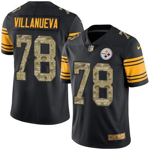 Nike Pittsburgh Steelers #78 Alejandro Villanueva Black/Camo Stitched NFL Limited Rush Jersey