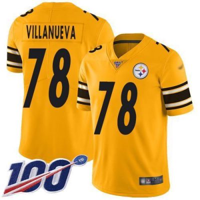 Nike Pittsburgh Steelers #78 Alejandro Villanueva Gold Stitched NFL Limited Inverted Legend 100th Season Jersey