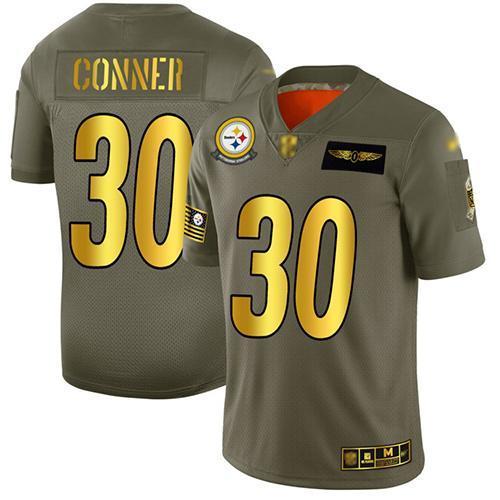 Nike Pittsburgh Steelers #84 Antonio Brown Anthracite Salute to Service Stitched NFL Limited Therma Long Sleeve Jersey